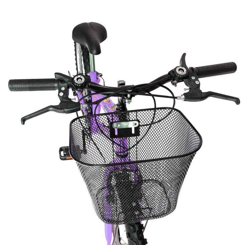Bicicleta Donna Mountain Bike Aro 24 Quadro Aço 18 Marchas V-Brake Lilás Free Action
