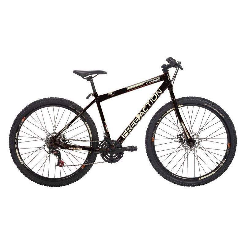 Bicicleta Flexus 15 Mtb Aro 29 Quadro Aço 21 Marchas Free Action Preto Brilho