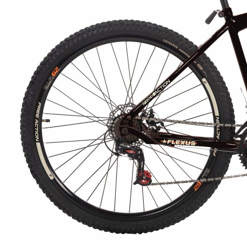 Bicicleta Flexus 15 Mtb Aro 29 Quadro Aço 21 Marchas Free Action Preto Brilho