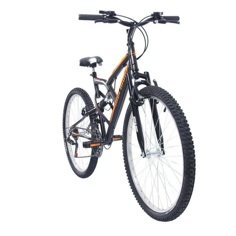 Bicicleta Eco Mormaii Fullsion Mountain Bike Aro 26 Quadro Aço 18 Marchas Preto Fosco
