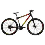 Bicicleta Jaws 20 Mountain Bike Aro 29 Quadro Aço 21 Marchas Mormaii Preto com Grafismo Vermelho