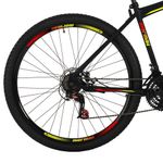 Bicicleta Jaws 20 Mountain Bike Aro 29 Quadro Aço 21 Marchas Mormaii Preto com Grafismo Vermelho