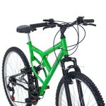 Bicicleta Full FA 240 Mountain Bike Aro 26 Quadro Aço 18 Marchas Verde Kawasaki Free Action