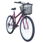 Bicicleta Donna Mountain Bike Aro 26 Quadro Aço 18 Marchas V-Brake Violeta Free Action