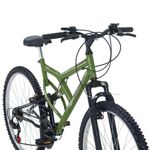 Bicicleta Full FA 240 Mountain Bike Aro 26 Quadro Aço 18 Marchas Verde Militar Free Action