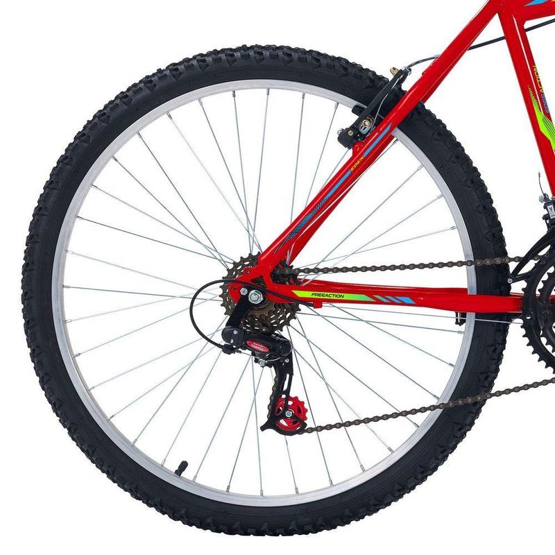 Bicicleta Eden Mountain Bike Aro 26 Quadro Aço 18 Marchas Vermelho Coke Free Action