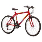 Bicicleta Eden Mountain Bike Aro 26 Quadro Aço 18 Marchas Vermelho Coke Free Action