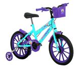 Bicicleta Infantil Kiss Aro 16 com V-brake e Cesta Verde Tiffany Free Action
