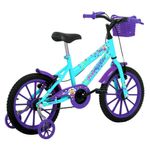 Bicicleta Infantil Kiss Aro 16 com V-brake e Cesta Verde Tiffany Free Action