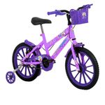 Bicicleta Infantil Aro 16 Kiss Mtb 1v com V-brake Lilás Free Action