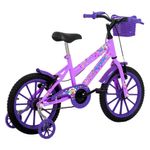 Bicicleta Infantil Aro 16 Kiss Mtb 1v com V-brake Lilás Free Action