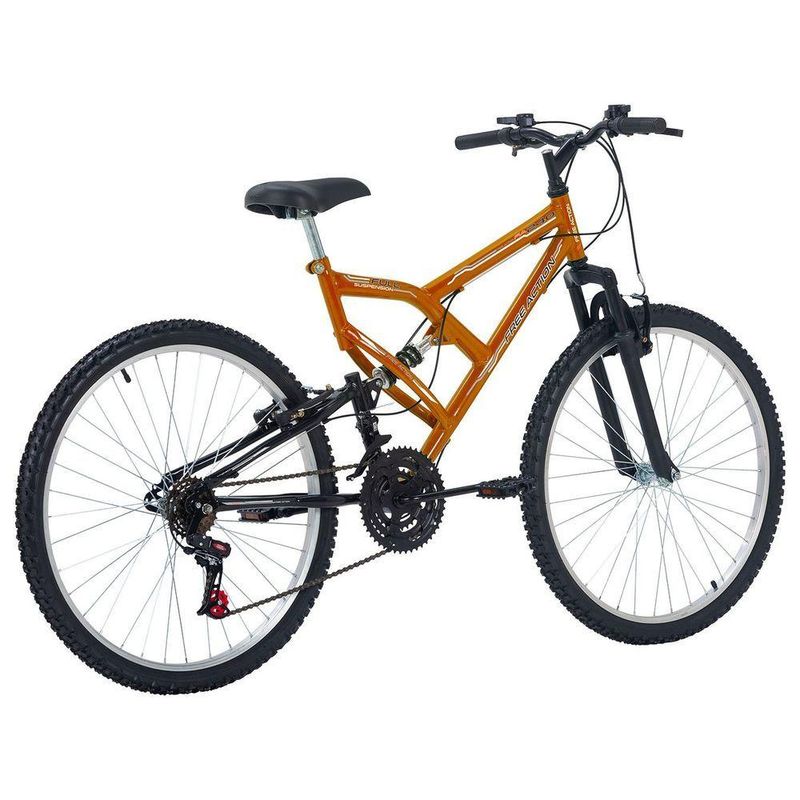 Bicicleta Full FA 240 Mountain Bike Aro 26 Quadro Aço 18 Marchas V-Brake Free Action