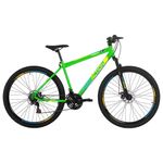 Bicicleta Flexus 20 Mountain Bike Aro 29 Quadro Aço 21v Free Action Verde Kawasaki