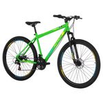 Bicicleta Flexus 20 Mountain Bike Aro 29 Quadro Aço 21v Free Action Verde Kawasaki