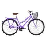 Bicicleta Paradise Transporte e Passeio Aro 26 1v V-Brake Lilás Free Action