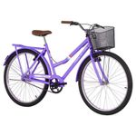 Bicicleta Paradise Transporte e Passeio Aro 26 1v V-Brake Lilás Free Action