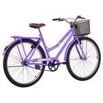 Bicicleta Paradise Transporte e Passeio Aro 26 1v V-Brake Lilás Free Action