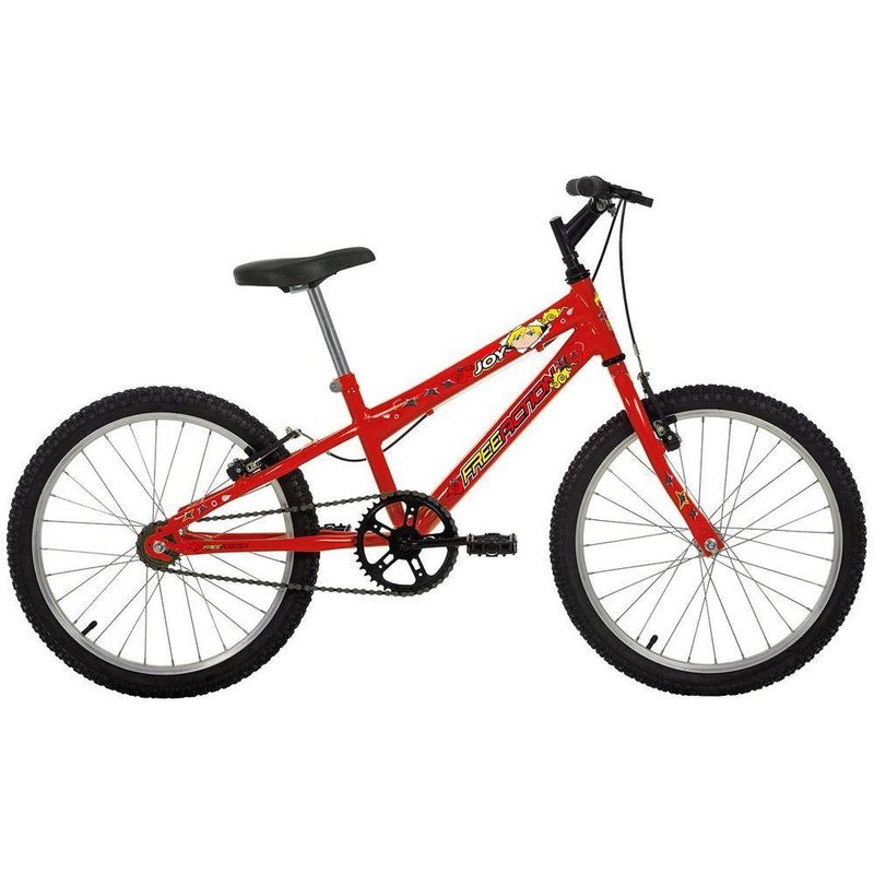 Bicicleta Joy Mountain Bike Aro 20 Quadro Aço 1 Marcha Infantil V-brake Vermelho Coke Free Action