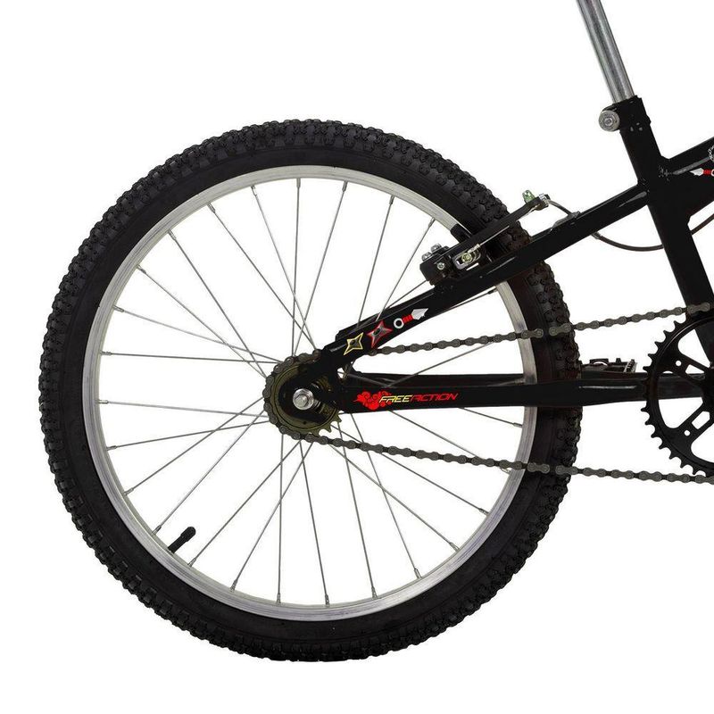 Bicicleta Joy Mountain Bike Aro 20 Quadro Aço 1 Marcha V-Brake Preto Brilho Free Action