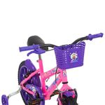 Bicicleta Infantil Aro 16 Kiss V-Brake Rosa Chicle com Cesta Frontal Free Action
