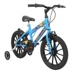 Bicicleta Aro 16 Infantil Joy com Rodinhas Laterais V-Brake Azul Capri Free Action