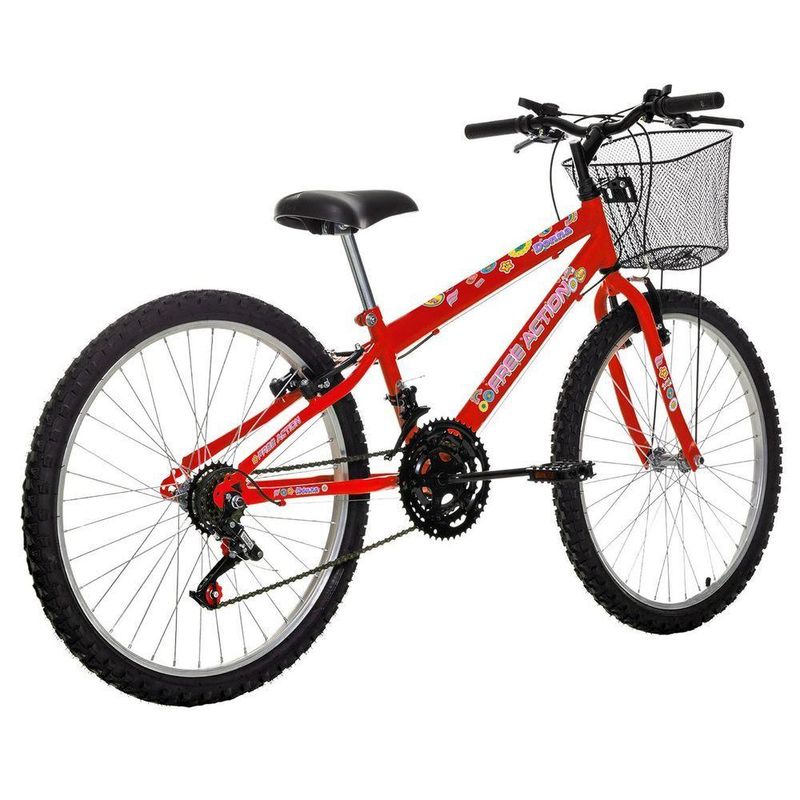 Bicicleta Donna Mountain Bike Aro 24 Quadro Aço 18 Marchas Free Action