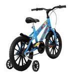 Bicicleta Aro 16 Infantil Joy com Rodinhas Laterais V-Brake Azul Capri Free Action