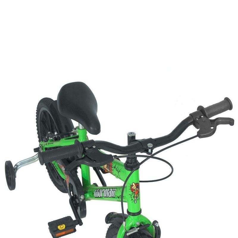 Bicicleta Aro 16 Top Lip Mountain Bike Quadro Aço 1 Marcha Verde Kawasaki Mormaii