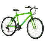 Bicicleta Eden Mountain Bike Aro 26 Quadro Aço 18 Marchas V-Brake Verde Kawasaki Free Action