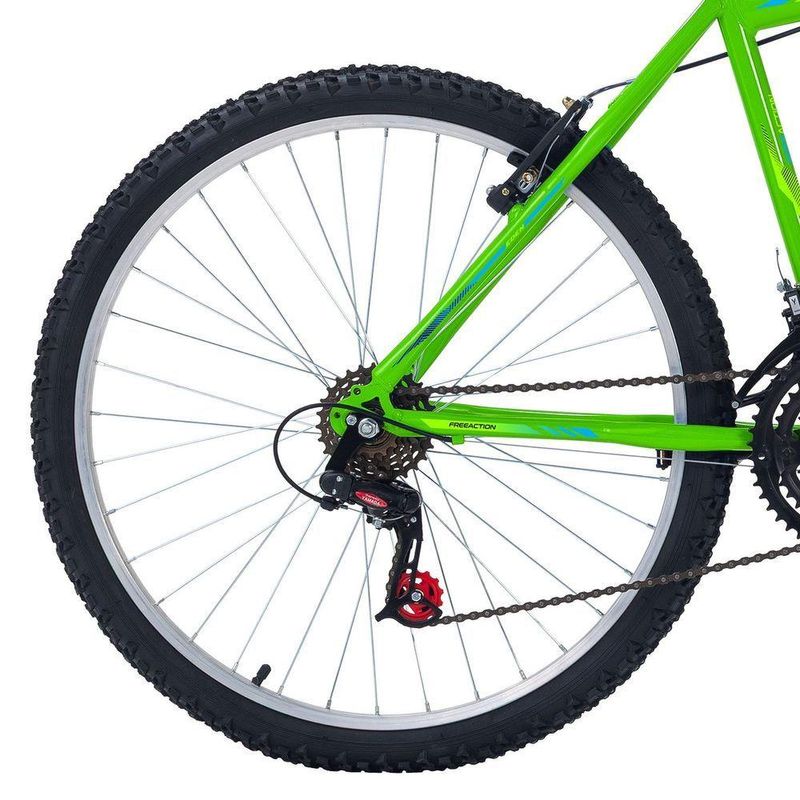 Bicicleta Eden Mountain Bike Aro 26 Quadro Aço 18 Marchas V-Brake Verde Kawasaki Free Action