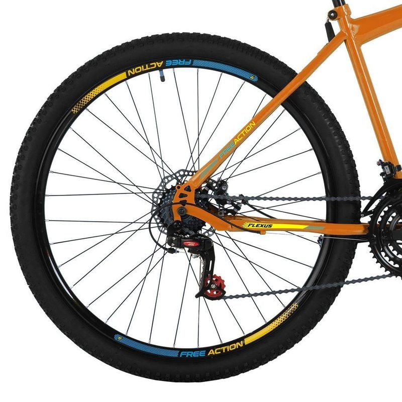 Bicicleta Flexus 20 Mountain Bike Aro 29 Quadro Aço 21 Marchas Free Action Laranja