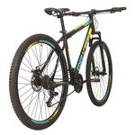 Bicicleta Flexus 20 Mountain Bike Aro 29 Quadro Aço 21v Free Action Preto Com Azul/Amarelo