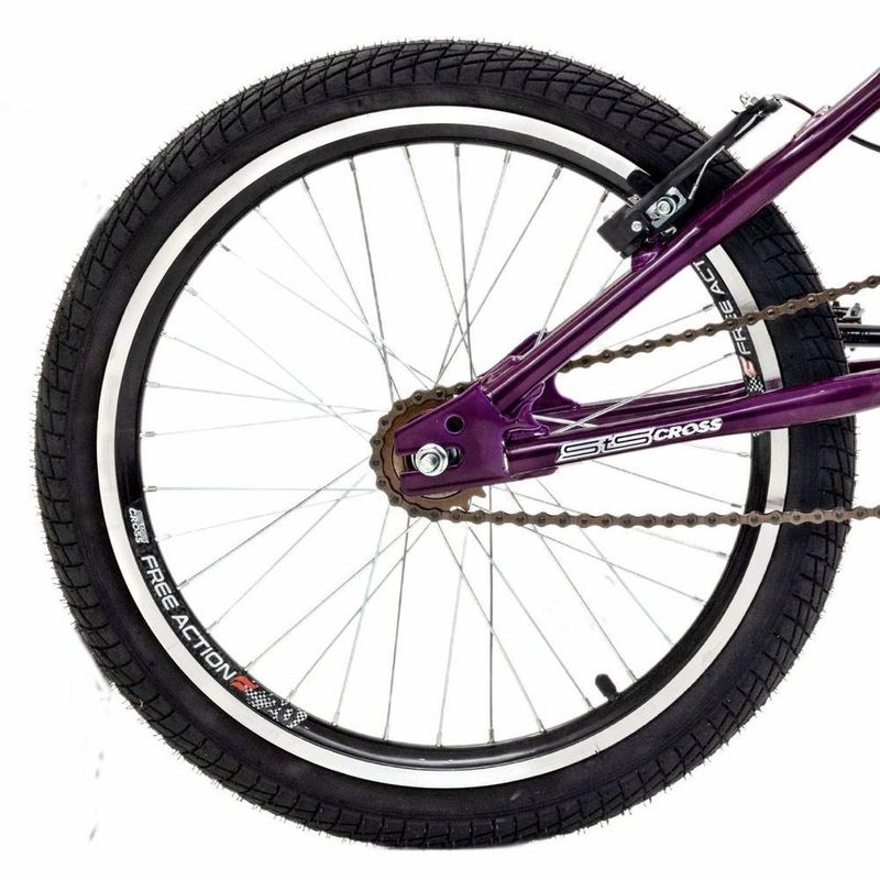Bicicleta Bmx Sts Cross Aro 20 Quadro Aço 1 Marcha Violeta Free Action