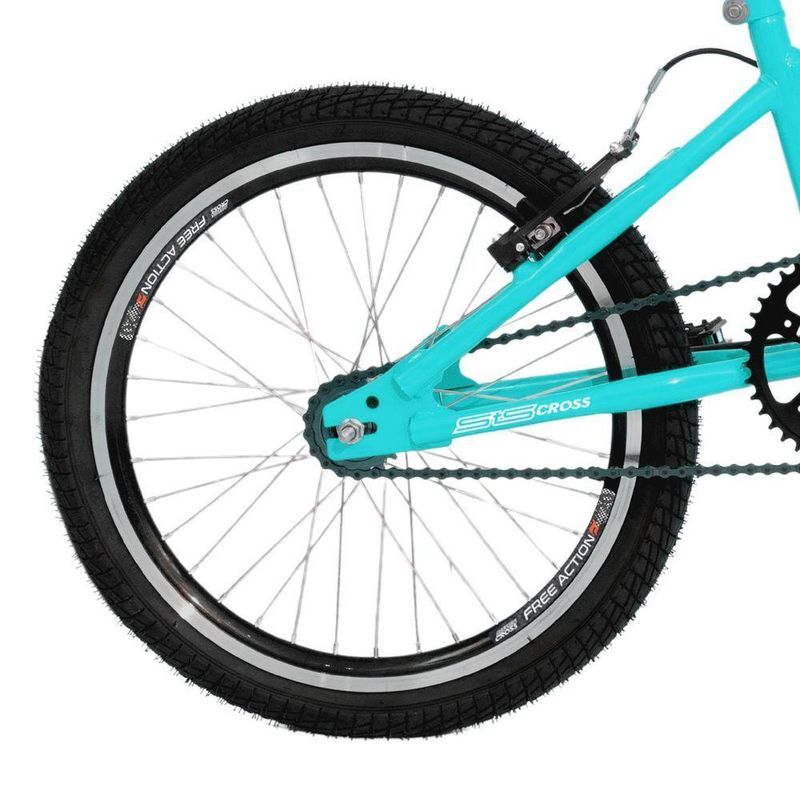 Bicicleta Bmx Sts Cross Aro 20 Quadro Aço 1v Verde Tiffany Free Action