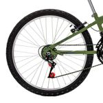 Bicicleta Eden Mountain Bike Aro 24 Quadro Aço 18 Marchas V-Brake Verde Militar Free Action