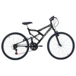 Bicicleta Full FA 240 Mountain Bike Aro 26 Quadro Aço 18 Marchas Preto Free Action