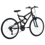 Bicicleta Full FA 240 Mountain Bike Aro 26 Quadro Aço 18 Marchas Preto Free Action