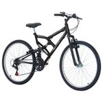 Bicicleta Full FA 240 Mountain Bike Aro 26 Quadro Aço 18 Marchas Preto Free Action
