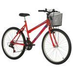 Bicicleta Donna Mountain Bike Aro 26 Quadro Aço 18 Marchas V-Brake Vermelho Coke Free Action