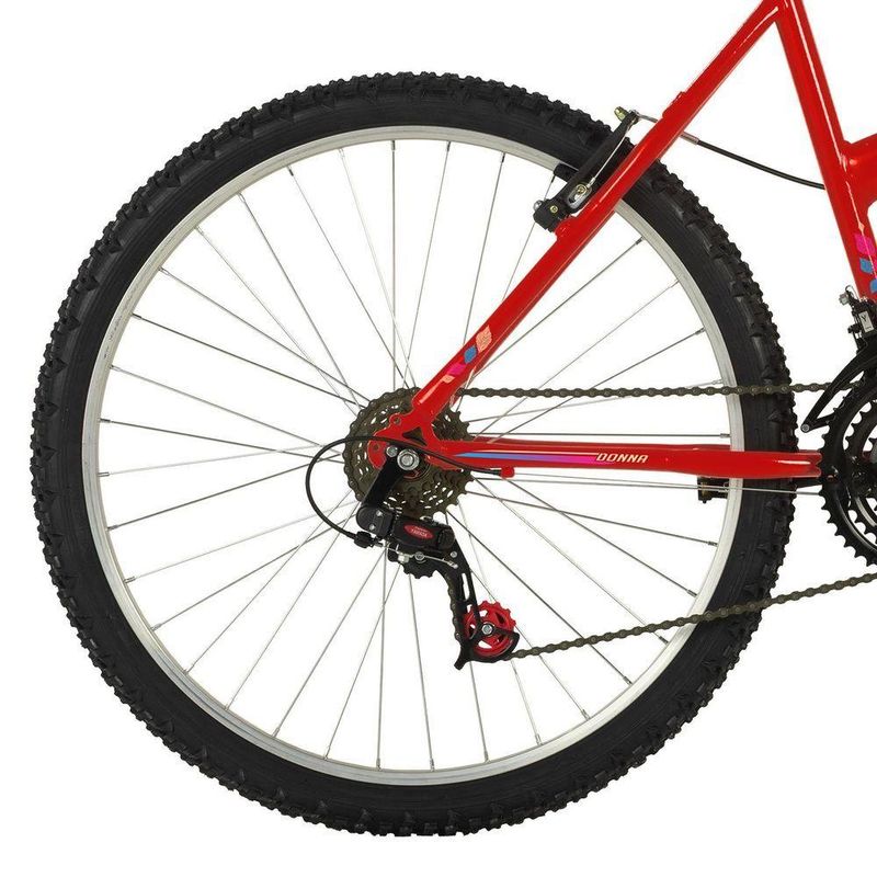 Bicicleta Donna Mountain Bike Aro 26 Quadro Aço 18 Marchas V-Brake Vermelho Coke Free Action