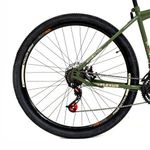Bicicleta Flexus 15 Mtb Aro 29 Quadro Aço 21 Marchas Freio a Disco Free Action Verde Militar