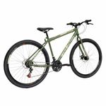 Bicicleta Flexus 15 Mtb Aro 29 Quadro Aço 21 Marchas Freio a Disco Free Action Verde Militar