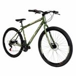 Bicicleta Flexus 15 Mtb Aro 29 Quadro Aço 21 Marchas Freio a Disco Free Action Verde Militar