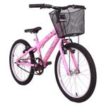 Bicicleta Aro 20 Kiss Mtb Quadro Aço 1v V-Brake Rosa Claro Free Action