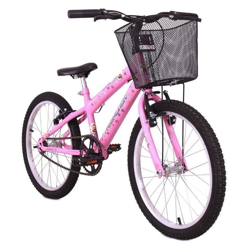 Bicicleta Aro 20 Kiss Mtb Quadro Aço 1v V-Brake Rosa Claro Free Action