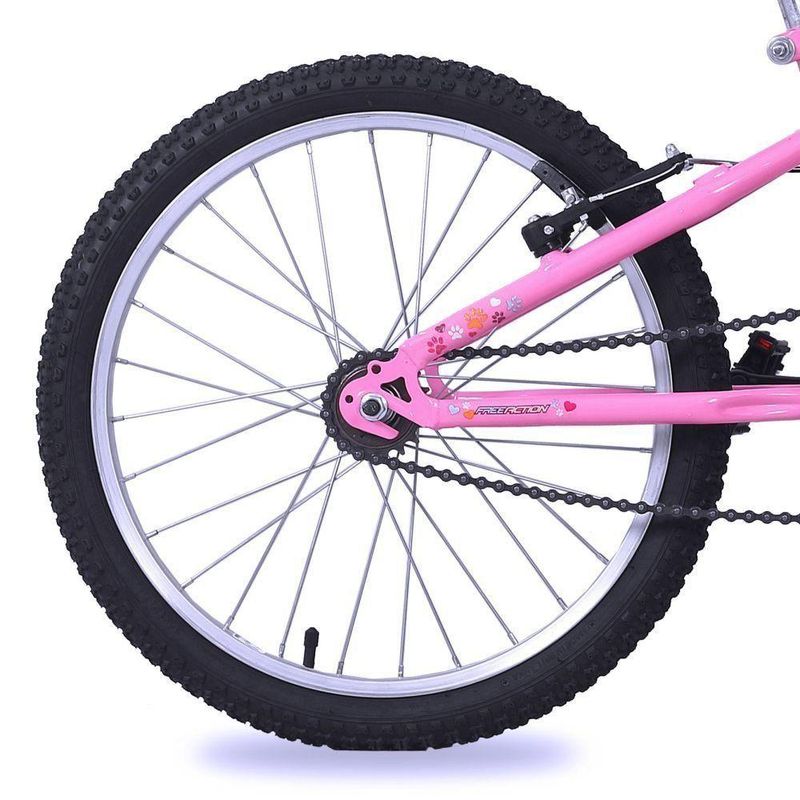 Bicicleta Aro 20 Kiss Mtb Quadro Aço 1v V-Brake Rosa Claro Free Action