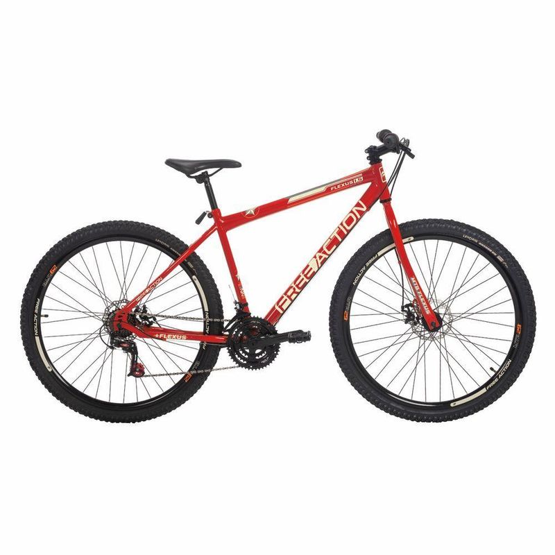 Bicicleta Flexus 15 Mtb Aro 29 Quadro Aço 21 Marchas Free Action Vermelho Coke