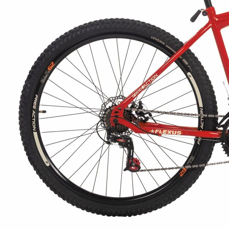 Bicicleta Flexus 15 Mtb Aro 29 Quadro Aço 21 Marchas Free Action Vermelho Coke