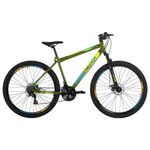 Bicicleta Flexus 20 Mountain Bike Aro 29 Quadro Aço 21 Marchas Free Action Verde Militar