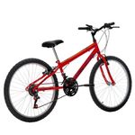 Bicicleta Eden Mountain Bike Aro 24 Quadro Aço 18 Marchas V-Brake Vermelho Coke Free Action